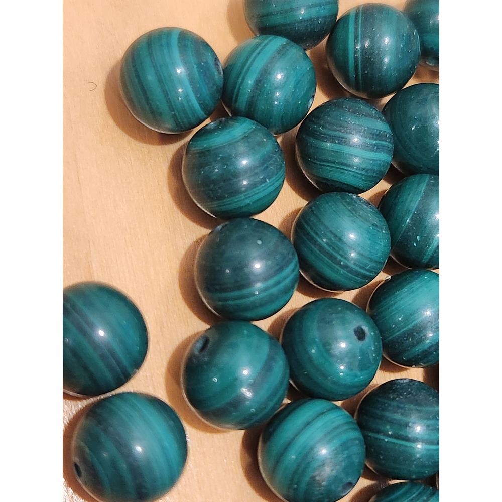 Natural Malachite 10mm 0.39" Round Beads Lot‎ 48 99g Gemstone for neckless